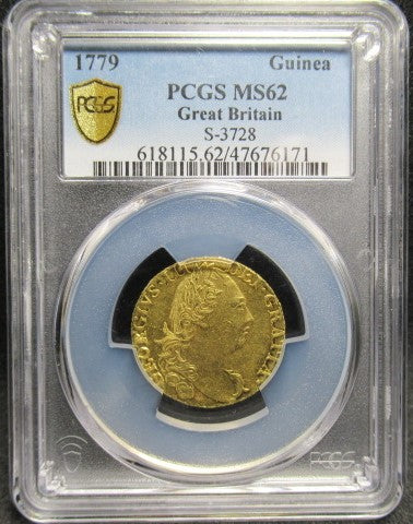 【TopPop】1779年 イギリス 金貨 1ギニー ジョージ3世 MS62 PCGS 最高鑑定