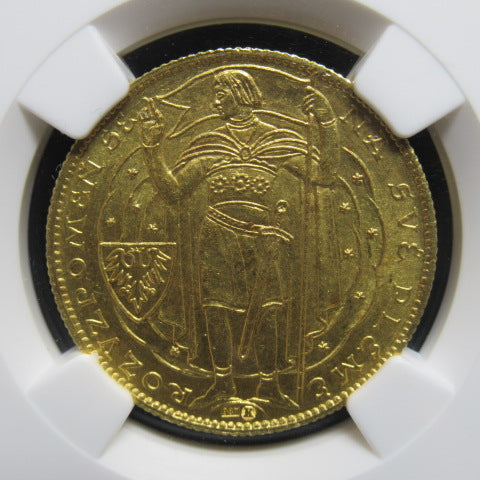 1929年 チェコスロバキア 3ダカット Christianity 金貨 MS64 NGC