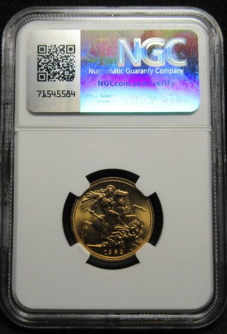 1962年 イギリス 金貨 1ソブリン エリザベス2世 MS65 NGC
