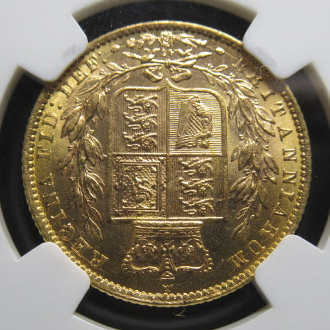 1871年 イギリス 金貨 1ソブリン ヴィクトリア MS64 シールド NGC
