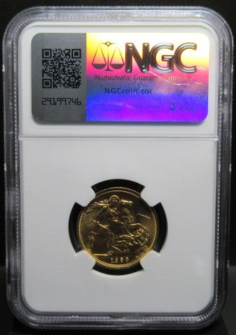 1958年 イギリス 金貨 1ソブリン エリザベス2世 MS65+ NGC
