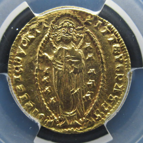 1346-64年 イタリア アカイア 1ゼッキーノ金貨 MS65 PCGS