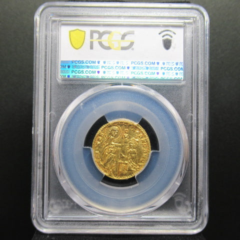1346-64年 イタリア アカイア 1ゼッキーノ金貨 MS65 PCGS