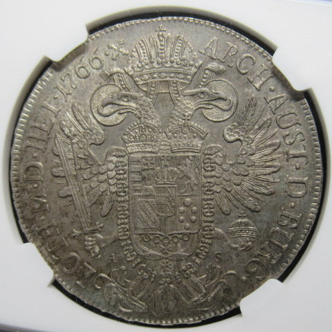 1766年 オーストリア 1ターラー銀貨 NGC MS62 【TopPop/最高鑑定 ヨーゼフ2世】