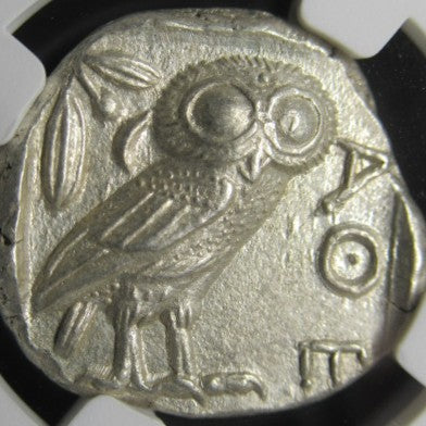 紀元前440~404 アッティカ アテネ フクロウ貨 テトラドラクマ MS 5/5,4/5