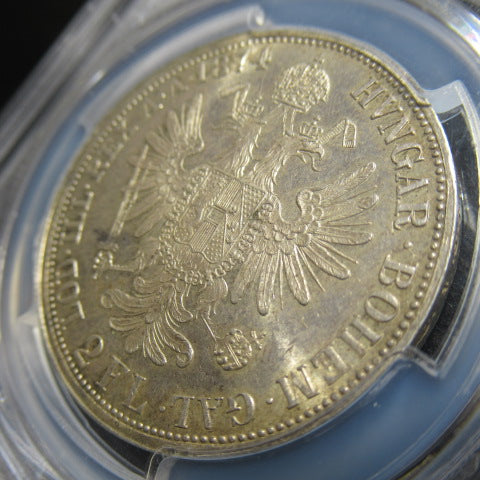 【TopPop】1874年 オーストリア 2フローリン銀貨 PCGS MS64 最高鑑定 フランツ・ヨーゼフ1世