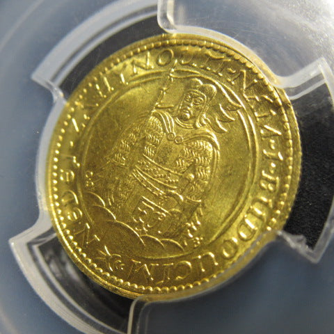1925年 チェコスロバキア 1ダカット金貨 MS65 PCGS シリアルナンバー無し 聖ヴァーツラフ