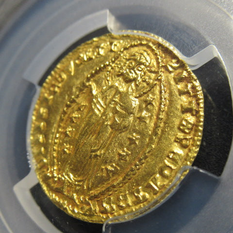 1346-64年 イタリア アカイア 1ゼッキーノ金貨 MS65 PCGS