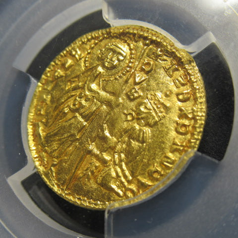 1346-64年 イタリア アカイア 1ゼッキーノ金貨 MS65 PCGS