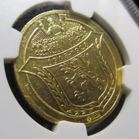 1928年 チェコスロバキア 4ダカット 金貨 MS63 NGC チェコスロバキア建国10周年