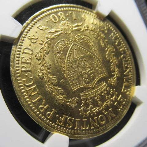 【TopPop】1826年 イタリア 80リラ 金貨 MS62 NGC サルディニア 最高鑑定