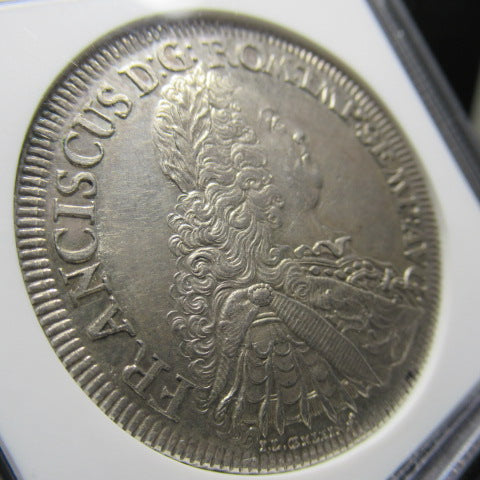 1754年ICB ドイツ レーゲンスブルク 1ターラー 銀貨 MS61 NGC 都市景観 フランツ1世 準最高鑑定