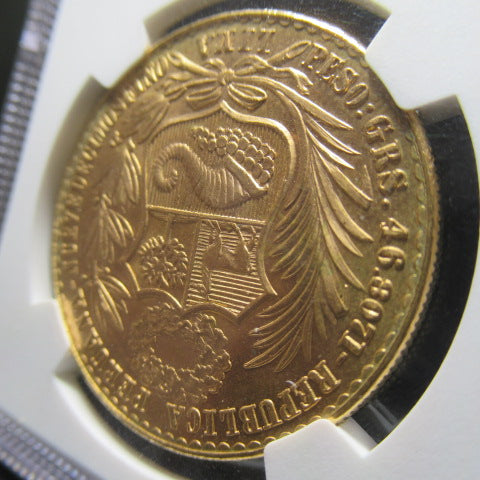 1967年 ペルー 100ソル 金貨 MS64 NGC 女神の座像