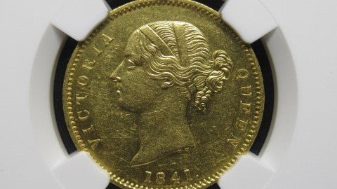 【新商品】1841年 イギリス領インド モハール金貨 CROSSLET 4