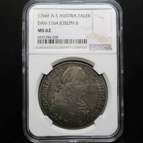 1766年 オーストリア １ターラー銀貨 NGC MS62 【TopPop/最高鑑定 ヨーゼフ2世】