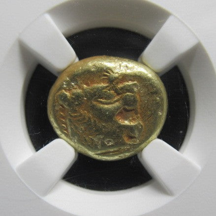 紀元前610-546年 リディア 1/3ステーター Ch VF Strike:5/5 Surface:4/5 NGC エレクトラム貨