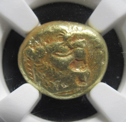 紀元前610-546年 リディア 1/3ステーター Ch VF Strike:5/5 Surface:4/5 NGC エレクトラム貨