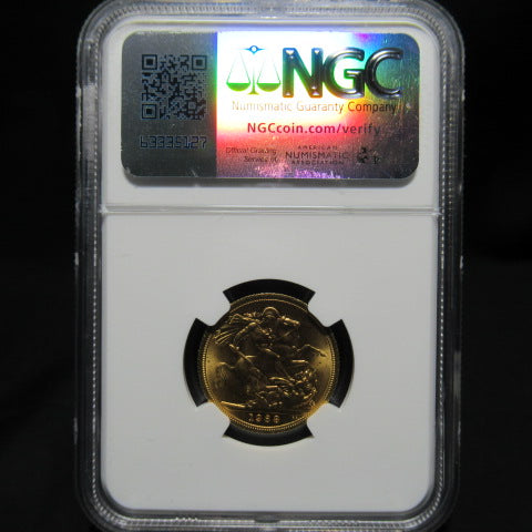 1968年 イギリス １ソブリン金貨 エリザベス2世 MS66