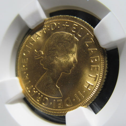 1968年 イギリス １ソブリン金貨 エリザベス2世 MS66