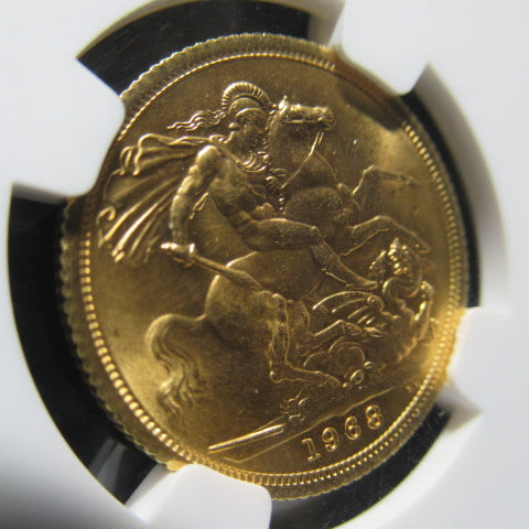 1968年 イギリス １ソブリン金貨 エリザベス2世 MS66