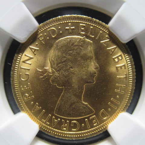 1968年 イギリス １ソブリン金貨 エリザベス2世 MS66