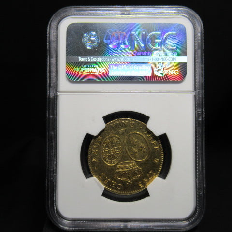 1743年 フランス 2ルイドール金貨 ストラスブール造幣局(BB) MS61