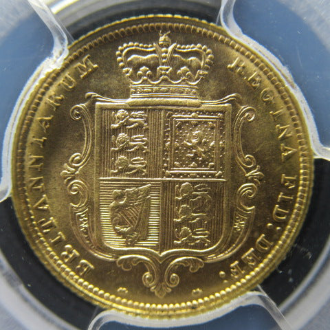1885年 イギリス 1/2ソブリン金貨 PCGS MS64 ヴィクトリア女王