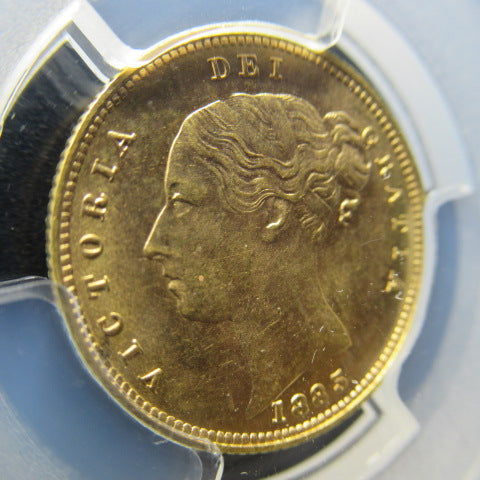 1885年 イギリス 1/2ソブリン金貨 PCGS MS64 ヴィクトリア女王