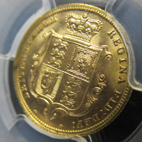 1885年 イギリス 1/2ソブリン金貨 PCGS MS64 ヴィクトリア女王