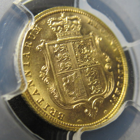 1885年 イギリス 1/2ソブリン金貨 PCGS MS64 ヴィクトリア女王