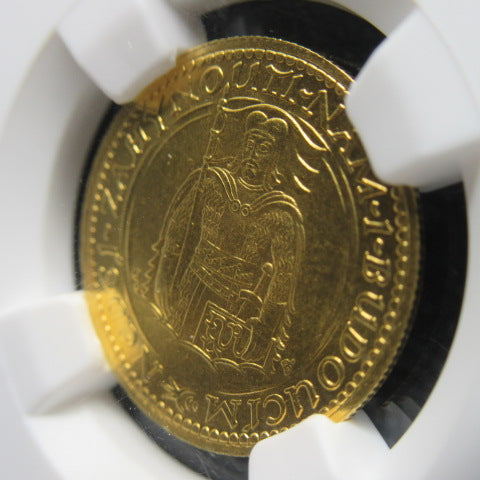 1923年 チェコスロバキア １ダカット 金貨 MS65 NGC シリアルナンバー無し 聖ヴァーツラフ