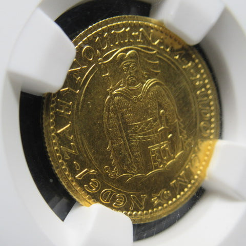 1923年 チェコスロバキア １ダカット 金貨 MS65 NGC シリアルナンバー無し 聖ヴァーツラフ