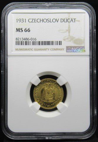 1931年 チェコスロバキア １ダカット金貨 MS66 NGC