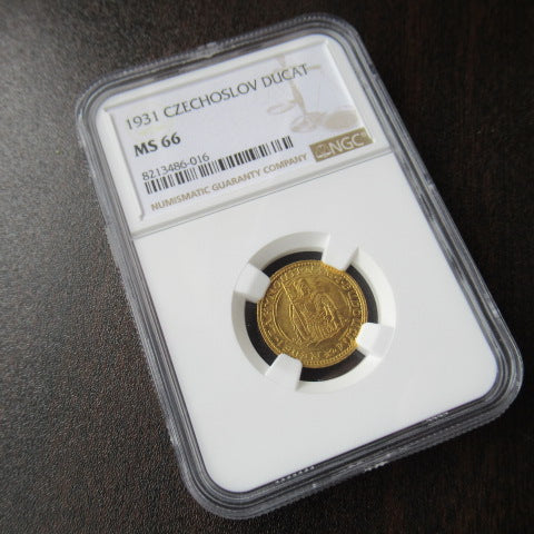 1931年 チェコスロバキア １ダカット金貨 MS66 NGC